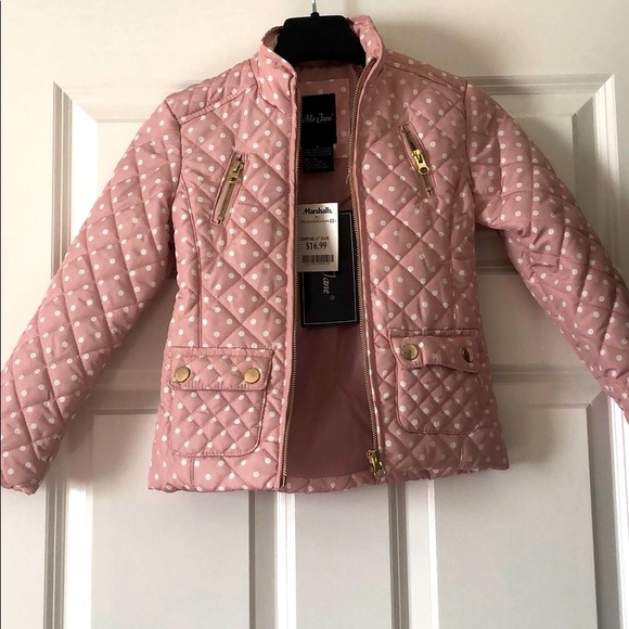 Me Jane Other - Cute girls pink with white dots spring/fall jacket